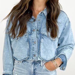 Merci Cropped Denim Shirt